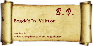 Bogdán Viktor névjegykártya