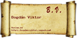 Bogdán Viktor névjegykártya